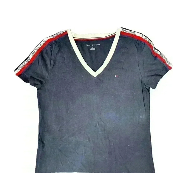 Classic Tommy Hilfiger Jersey T Shirt Dress Size Small Navy White - Picture 2 of 6